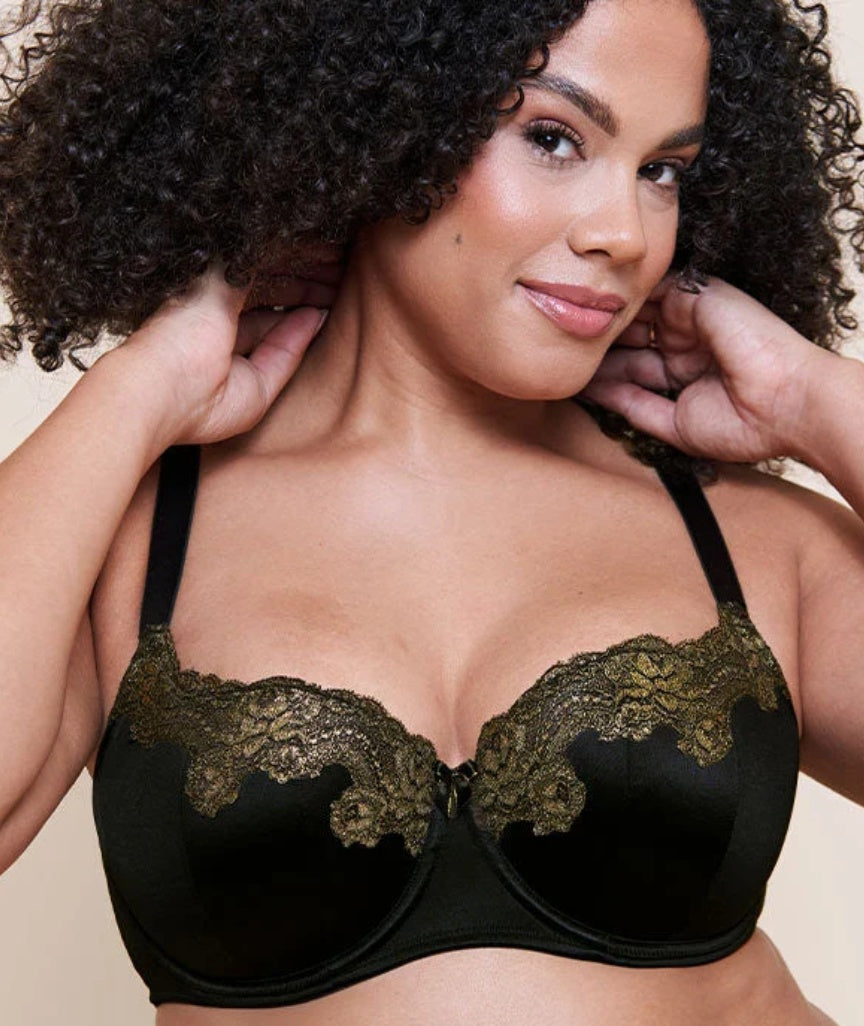 Curvy Kate Boost Lace Balcony Bra - Black/Gold