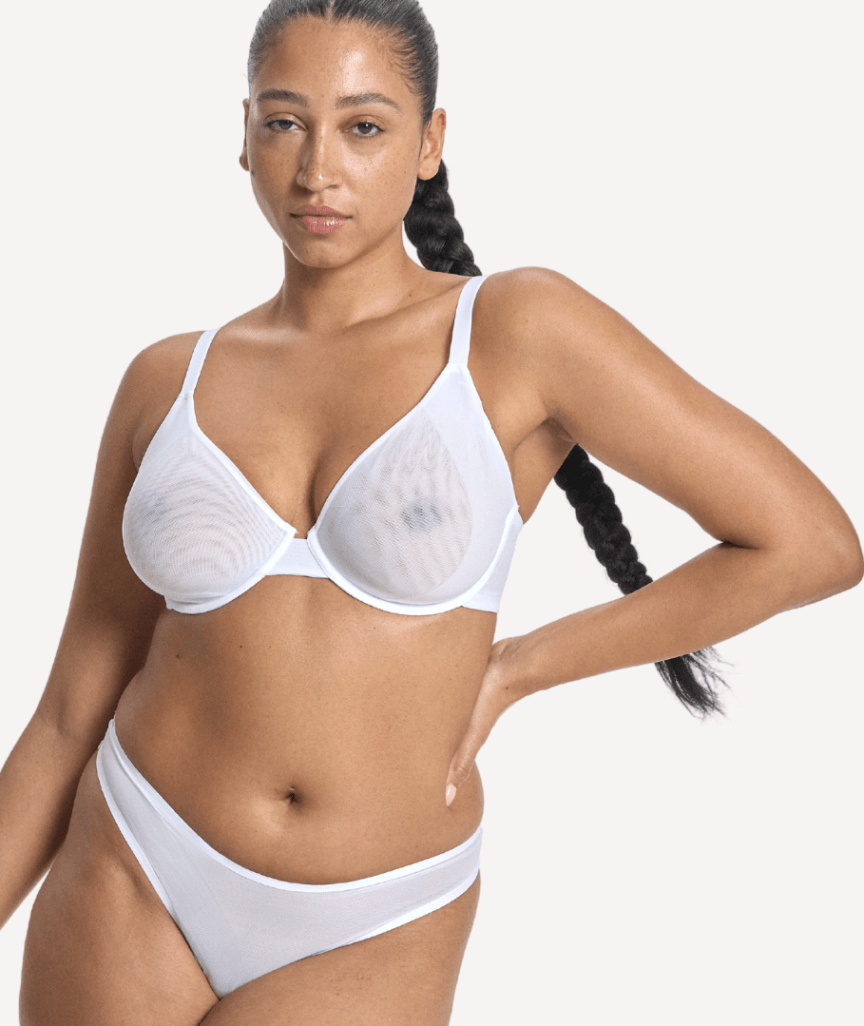 Nala Mesh Underwire Bra - Snow Cone