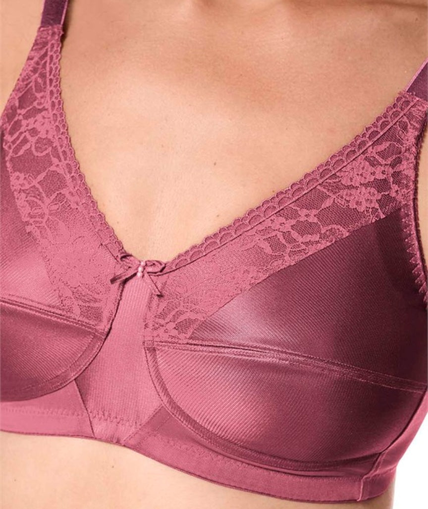 Amoena Nancy Wire-Free Bra - Dark Rouge