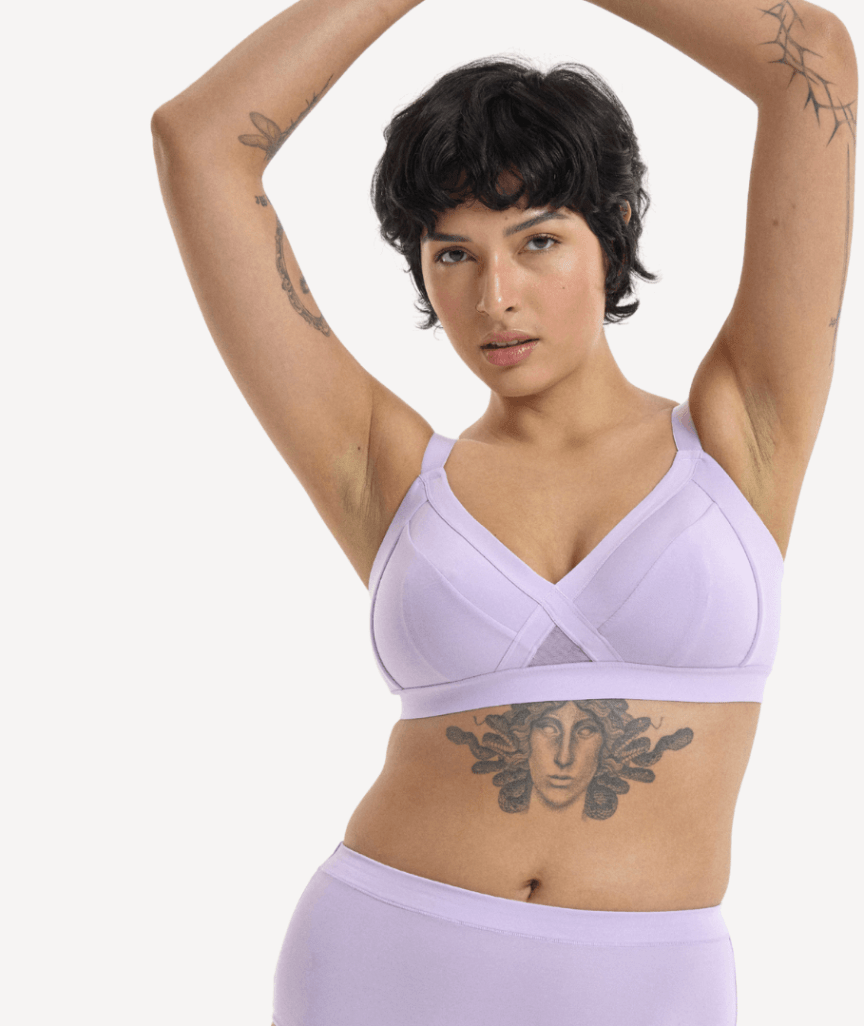 Nala Support Wirefree Bralette - Better Than Cotton Bra - Lavender Fizz