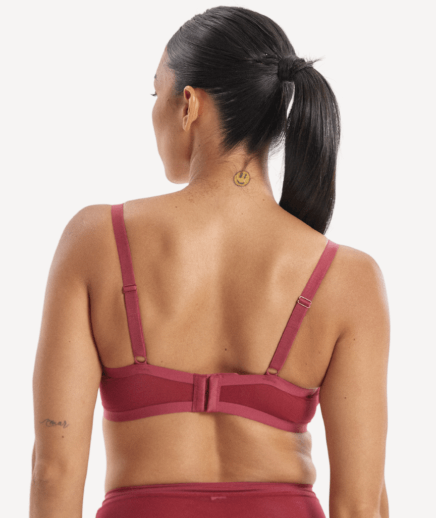 Nala Mesh Balconette Bra - Burnt Fig