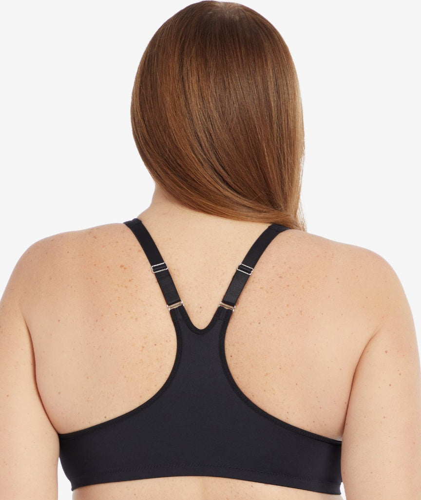 Leading Lady The Adela Front-Closure Underwire Racerback T-Shirt Bra - Black