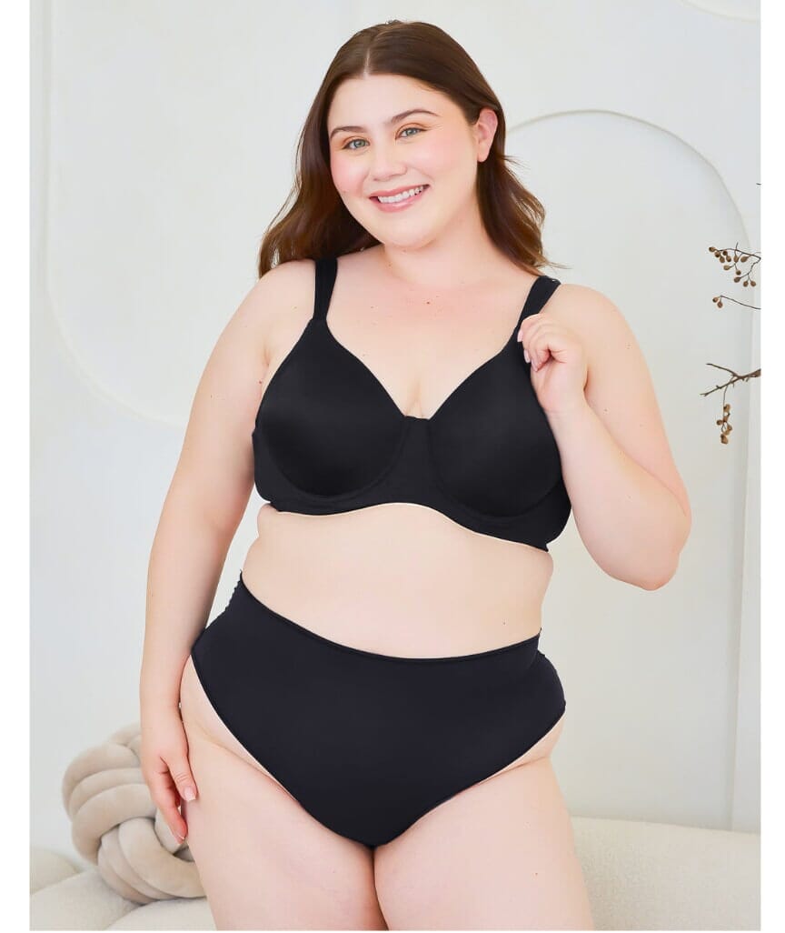 Leading Lady Brigitte Lightly Padded Contour Underwired Bra - Black Bras 