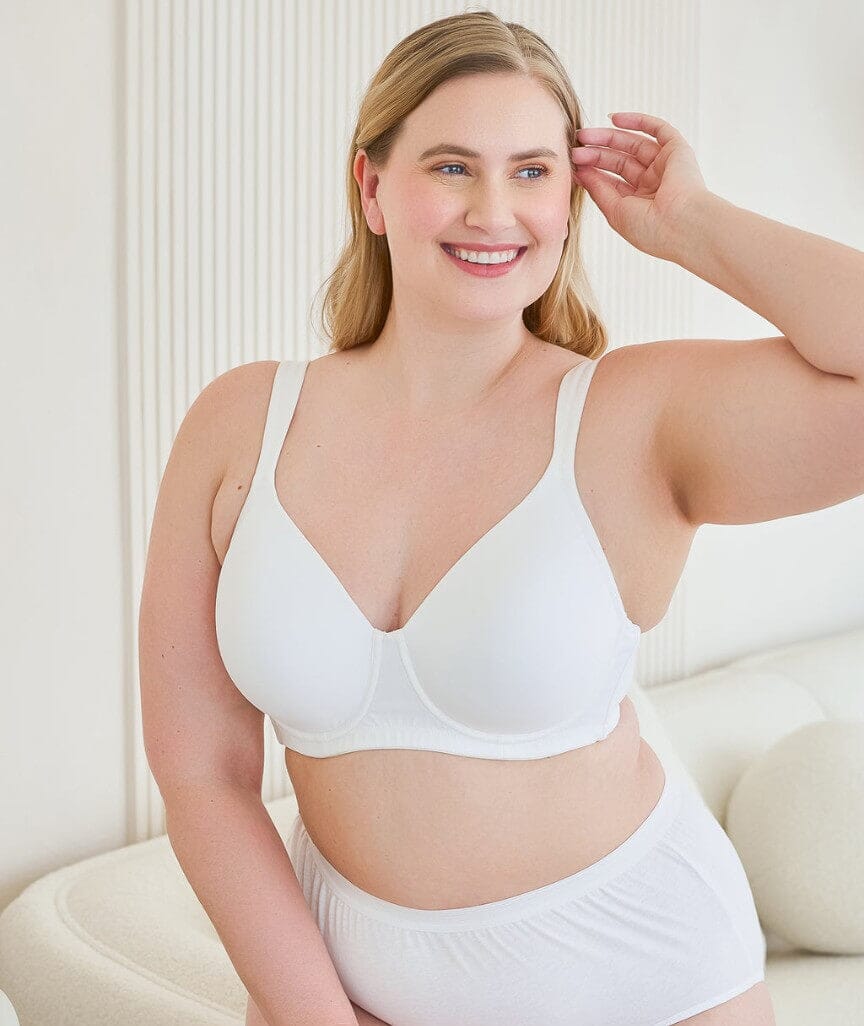 Leading Lady Brigitte Lightly Padded Contour Underwired Bra - White Bras 