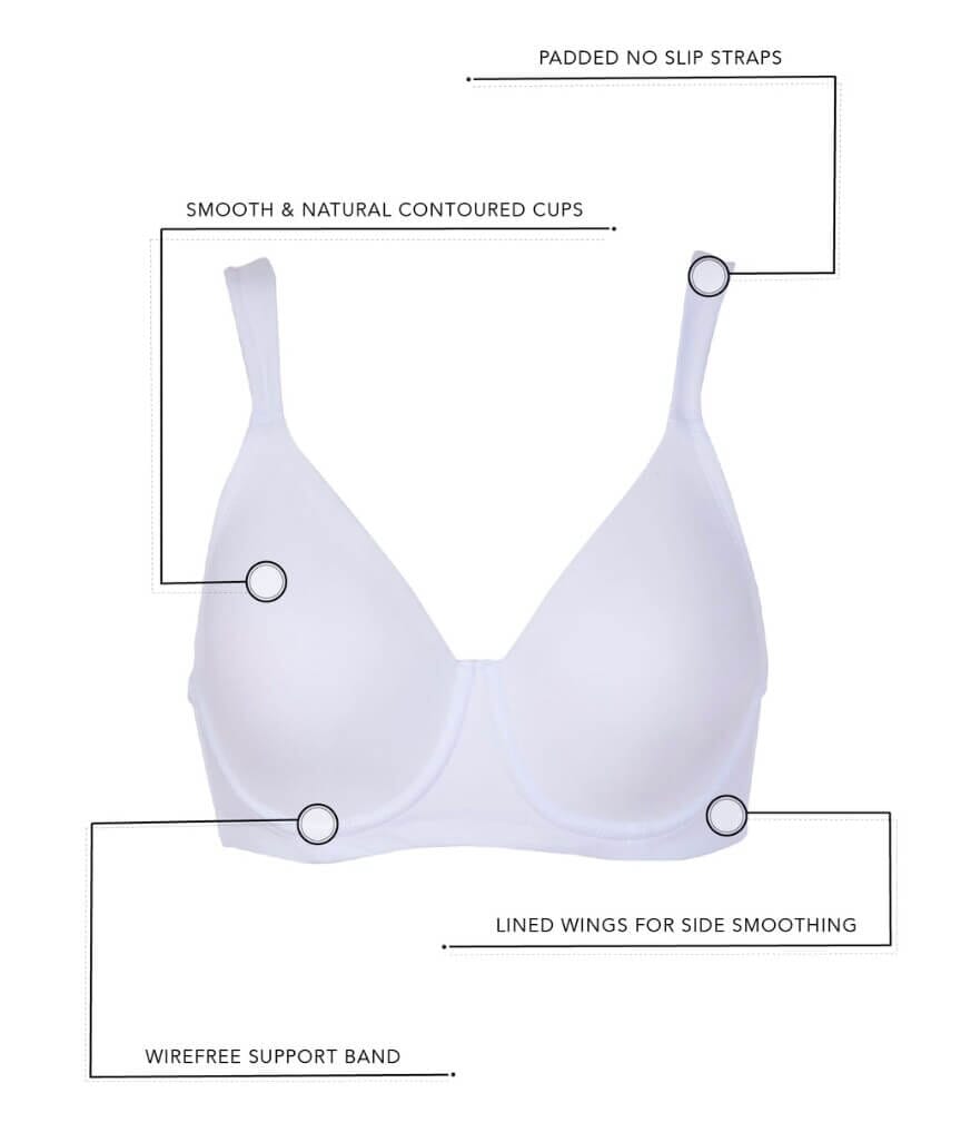 Leading Lady Bridgette Molded Padded Seamless Non-Underwired Bra - White Bras 