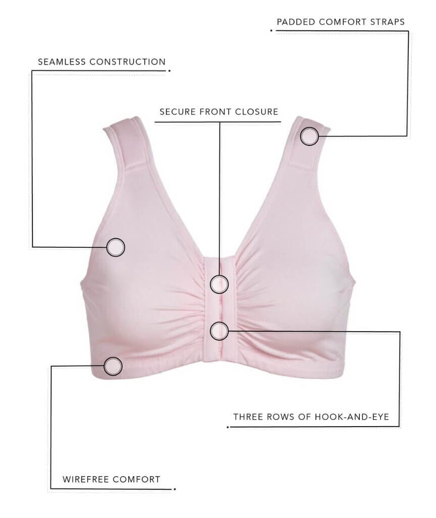 Leading Lady Laurel Wire-free Front Close Comfort Bra - Pink Crush Bras 