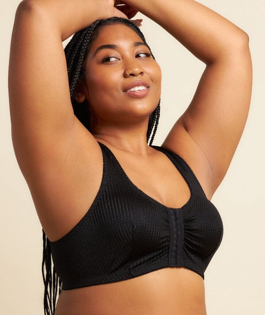 Leading Lady Marlene Wire-free Front Close Comfort Bra - Black Bras 