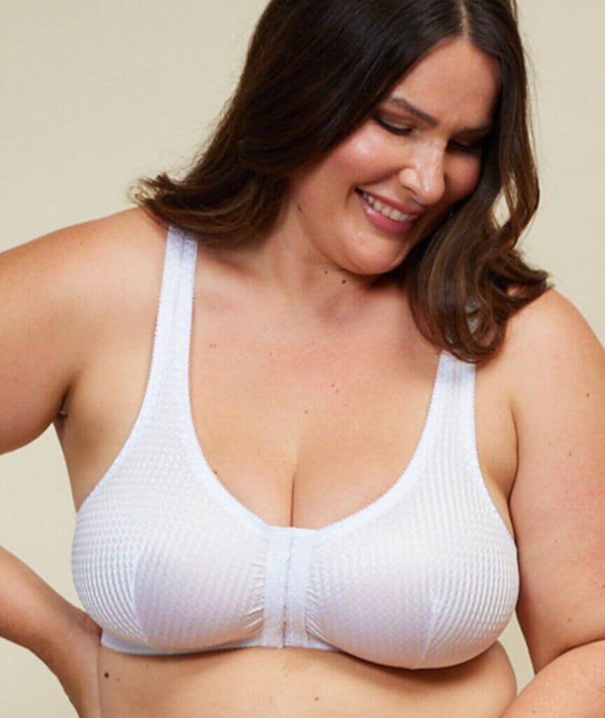 Leading Lady Marlene Wire-free Front Close Comfort Bra - White Bras 