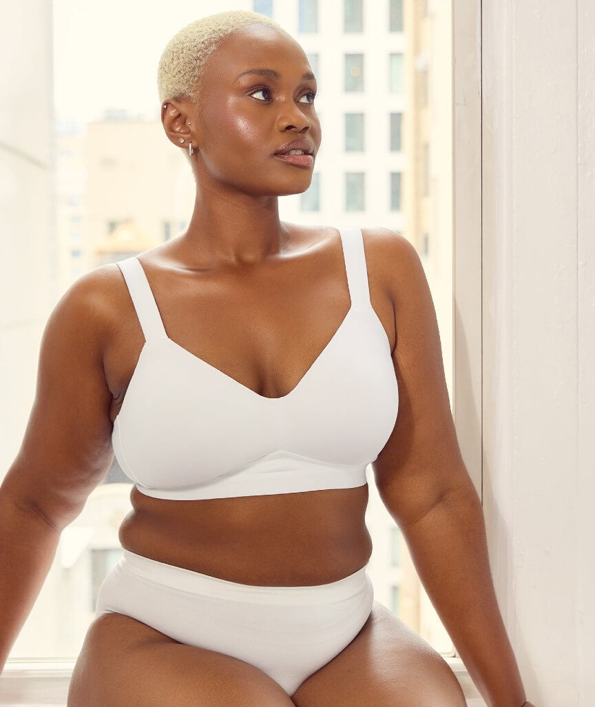 Leading Lady The Aurora Lightly Lined Microfiber Wire-free Bra - White