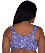 Leading Lady The Meryl Cotton Front Opening Wire-free Leisure Bra - Lavender Floral Camo Bras 