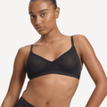 Nala Mesh Comfort Wirefree Bralette Bra - Licorice
