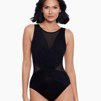 Miraclesuit Swim Illusionists Palma Shaping High Neck DD Cup Swimsuit - Black