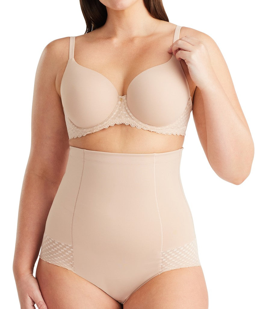 Nancy Ganz Revive Lace High Waisted Brief - Warm Taupe