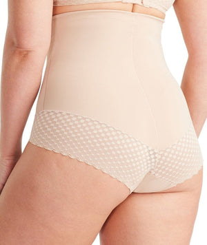 Nancy Ganz Revive Lace High Waisted Brief - Warm Taupe Shapewear 