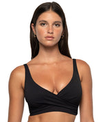 Nip Tuck Must Haves Louise Cross Front Bikini Top - Black