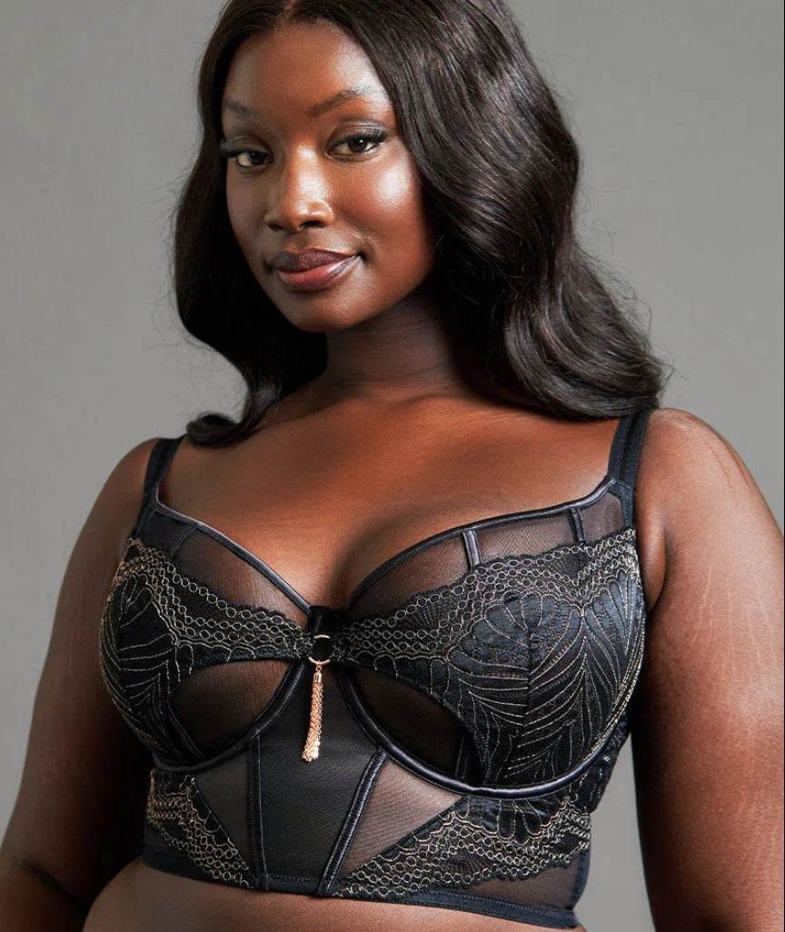 Scantilly Showgirl Longline Balcony Bra - Black