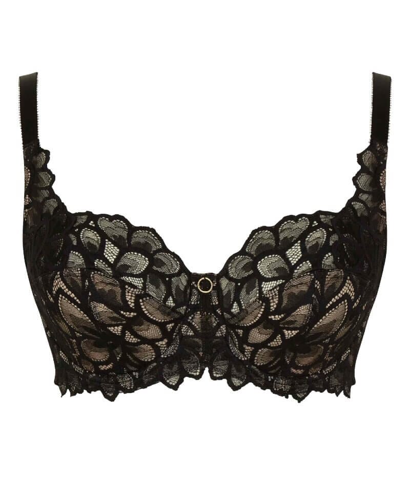 Panache Allure Underwired Full Cup Bra - Black/Latte - Curvy