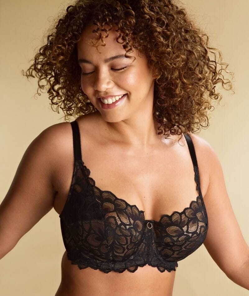 Panache Allure Underwired Full Cup Bra - Black/Latte Bras 