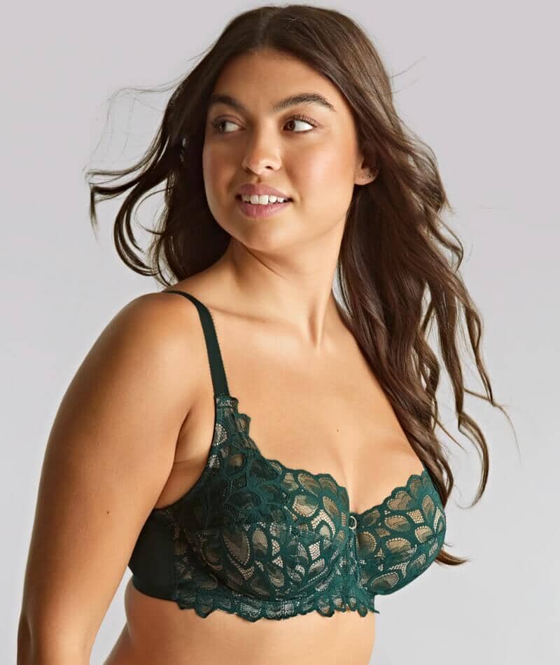 Panache Allure Underwired Full Cup Bra - Forest Green Bras 
