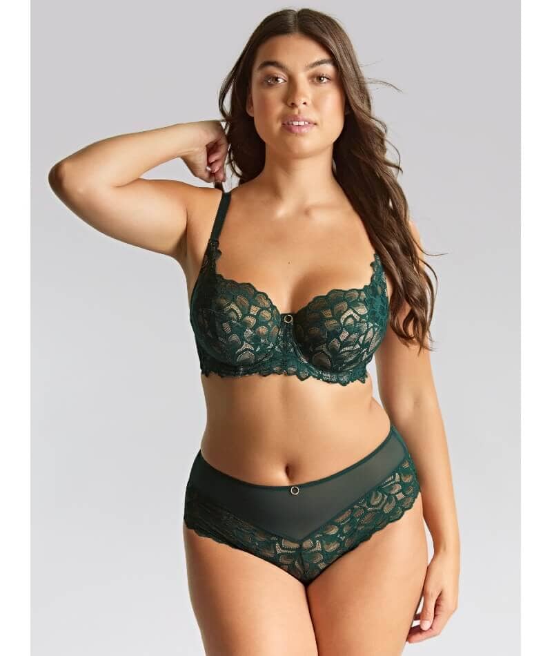 Panache Allure Underwired Full Cup Bra - Forest Green Bras 