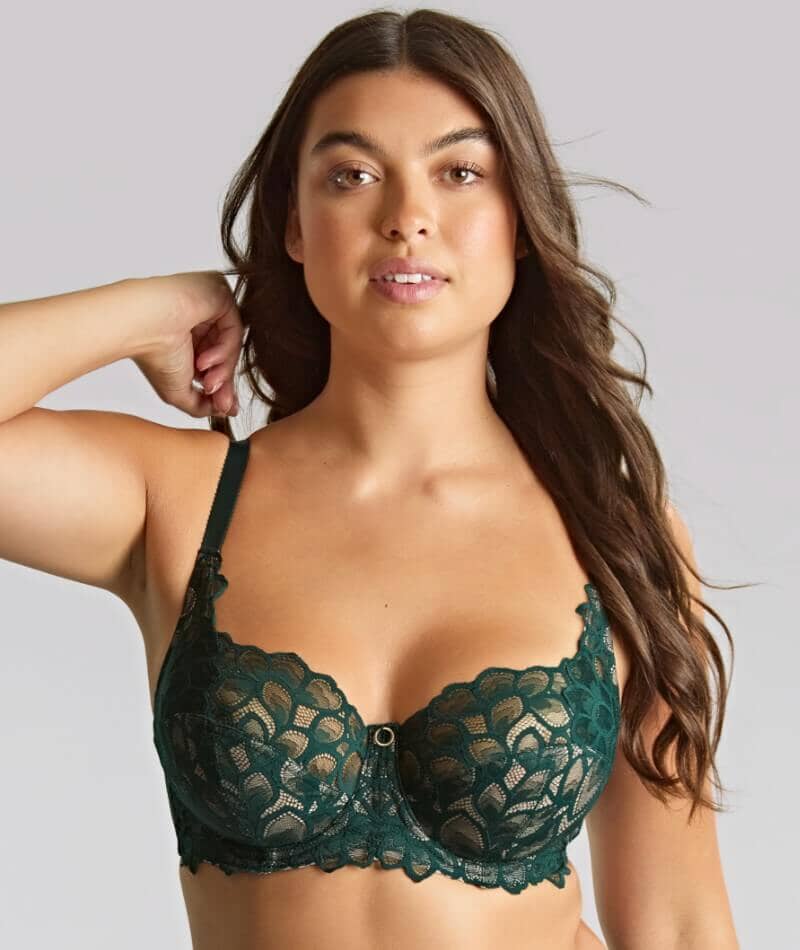 Panache Allure Underwired Full Cup Bra - Forest Green Bras 