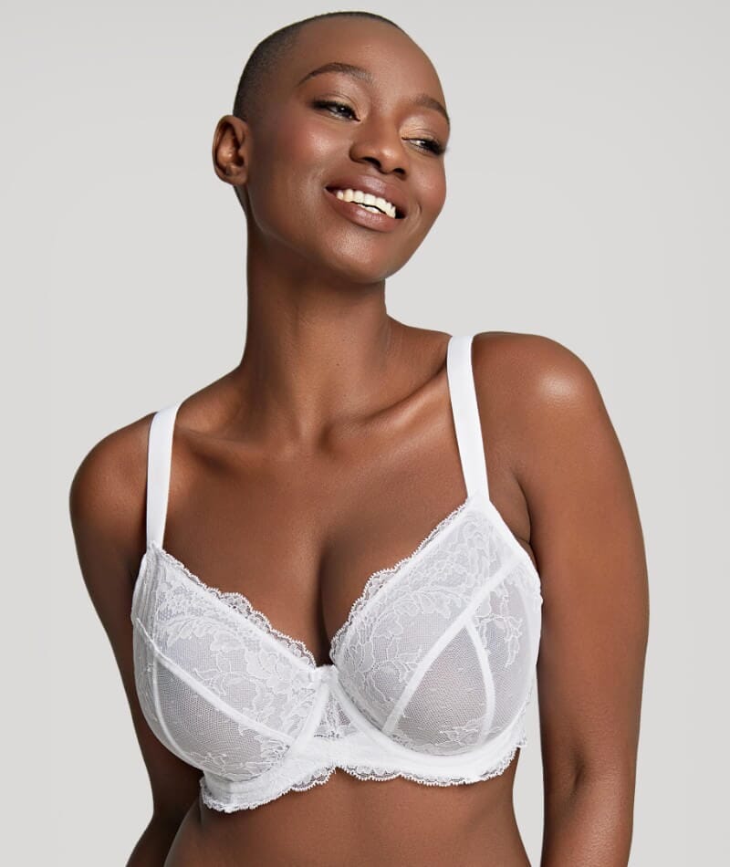 Panache Ana Underwired Plunge Bra - White Bras 