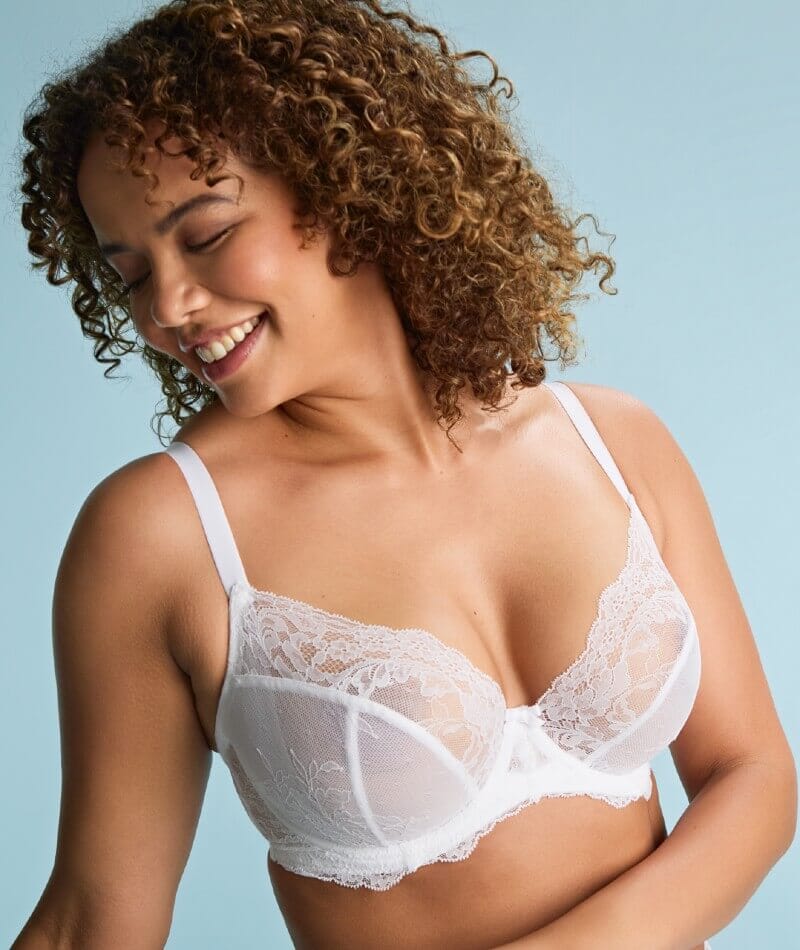 Panache Ana Underwired Plunge Bra - White Bras 