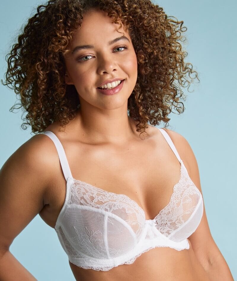 Panache Ana Underwired Plunge Bra - White Bras 