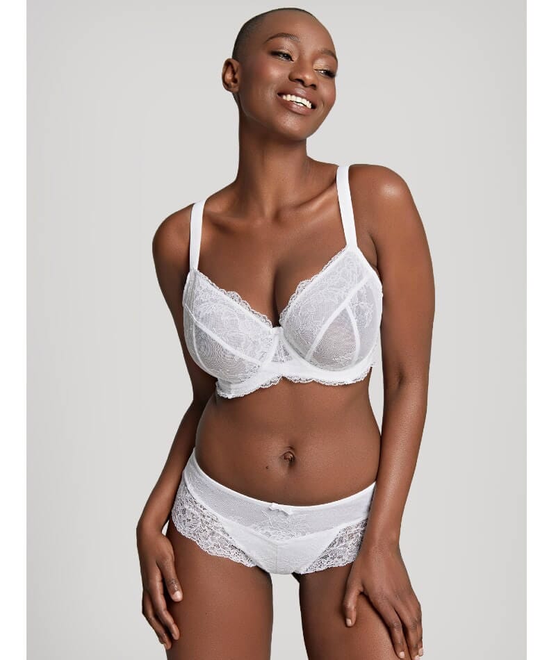 Panache Ana Underwired Plunge Bra - White Bras 