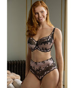 Panache Clara Deep Brief - Black/Pink Knickers 