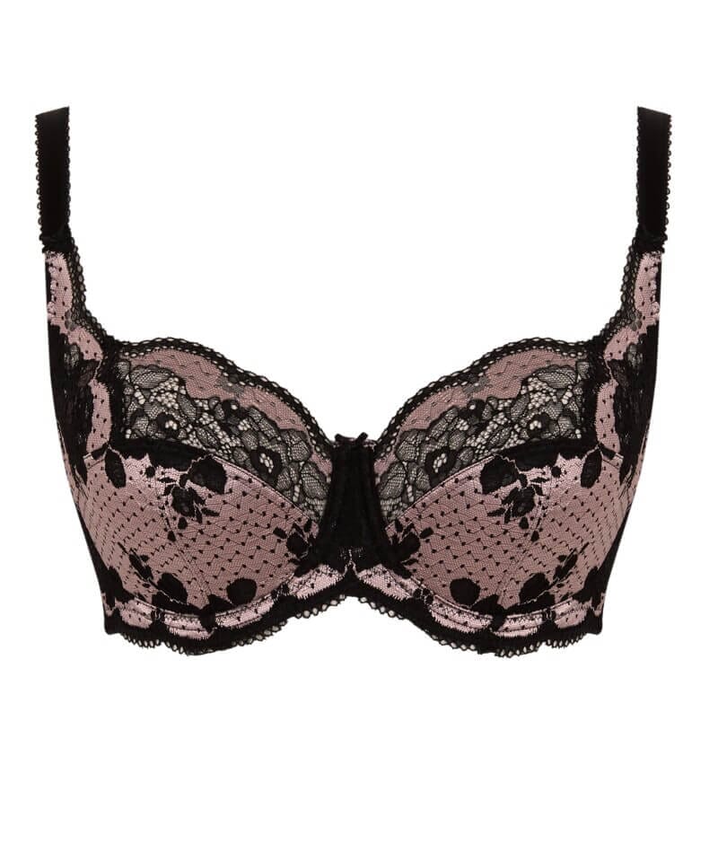 Panache Clara Full Cup Underwired Bra - Black/Pink Bras 