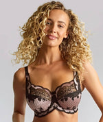 Panache Clara Full Cup Underwired Bra - Black/Pink Bras 