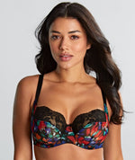Panache Nina Underwired Balconette Bra - Black/Floral
