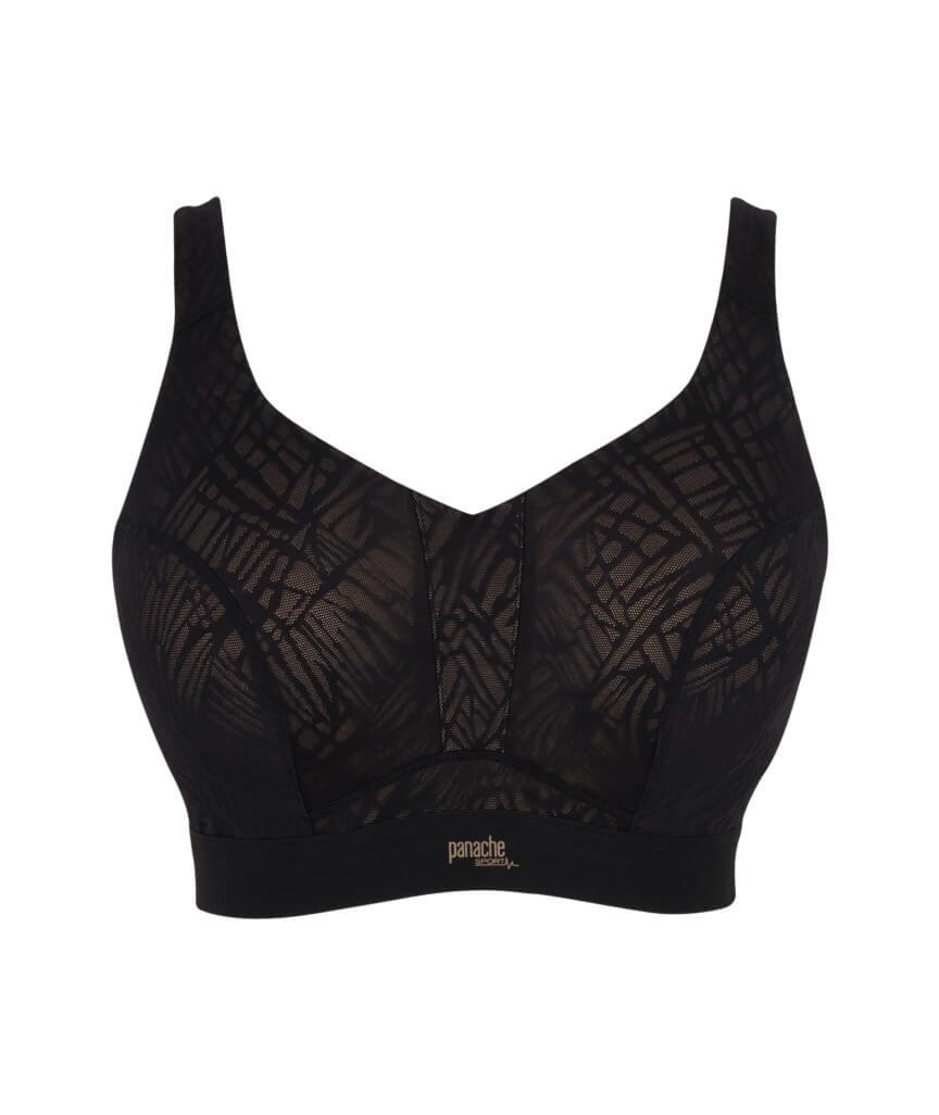 Panache Sport Endurance Ultra Perform Non Padded Underwire Sports Bra - Black/Latte