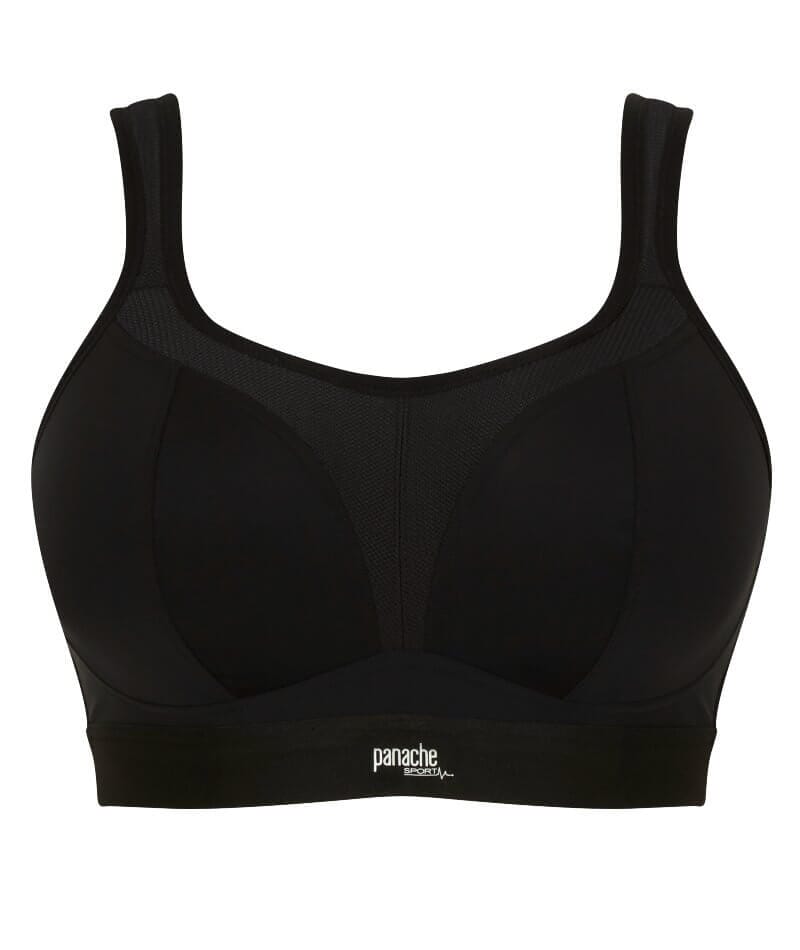 Panache Sport Longline Wirefree Sports Bra Black Curvy