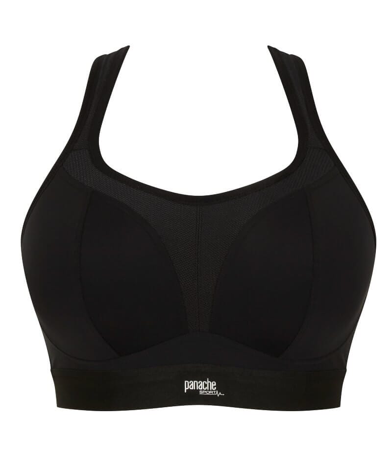 Panache Sport Longline Wirefree Sports Bra Black Curvy
