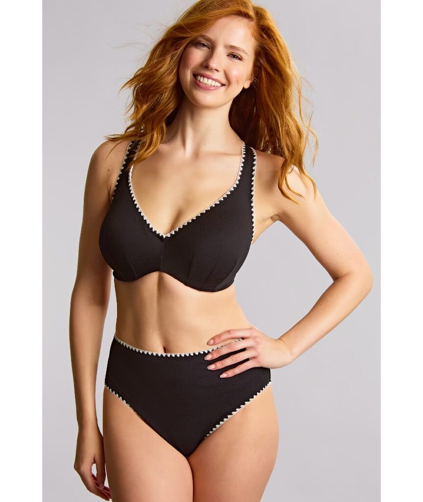 Panache Swimwear Aurora Jennifer Plunge Bikini Top - Aurora Black/White