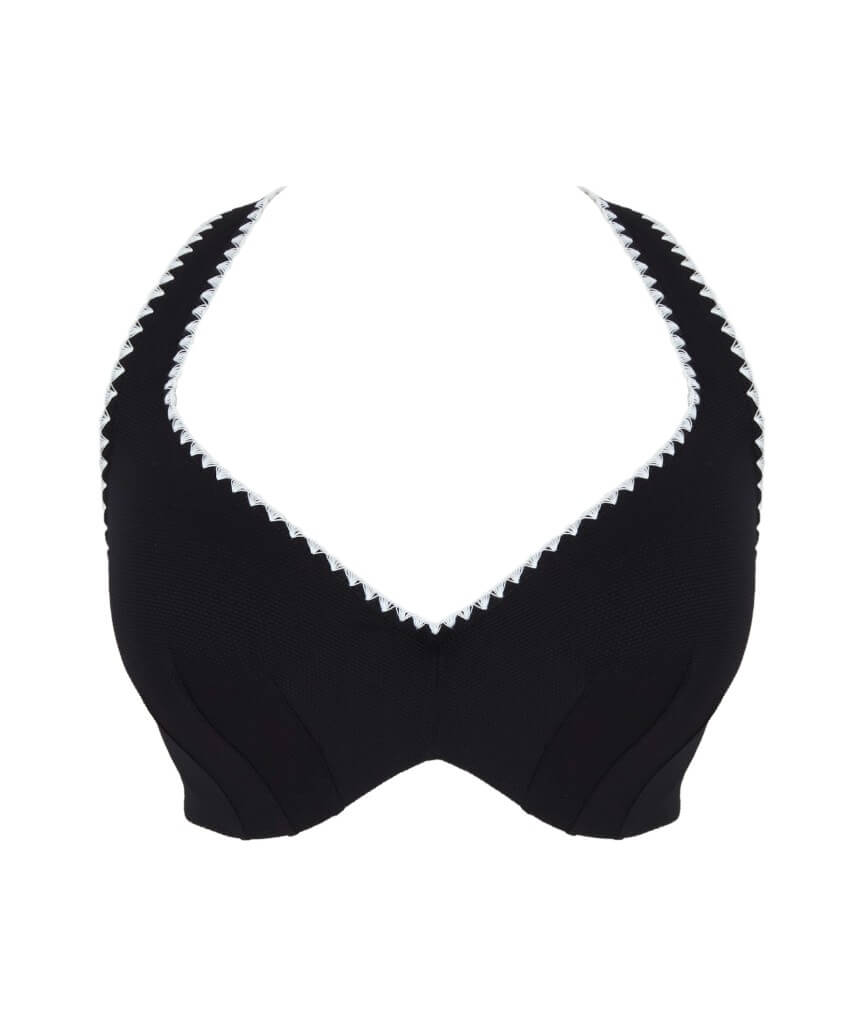 Panache Swimwear Aurora Jennifer Plunge Bikini Top - Aurora Black/White