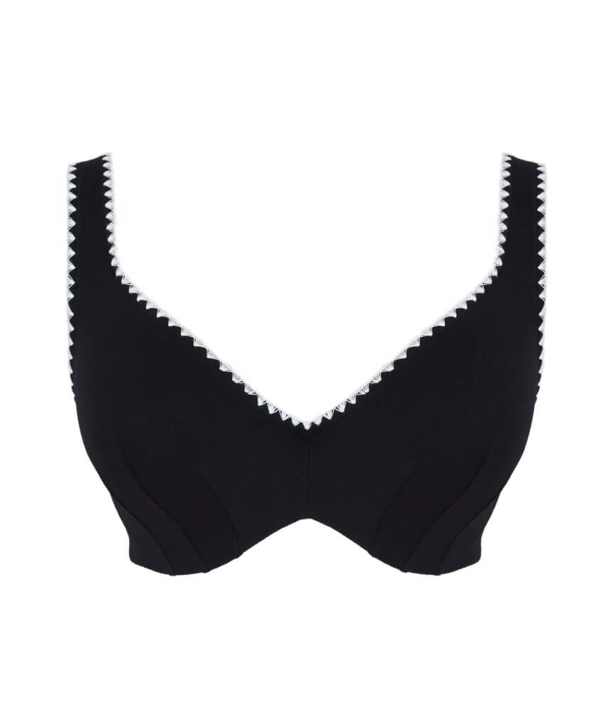 Panache Swimwear Aurora Jennifer Plunge Bikini Top - Aurora Black/White