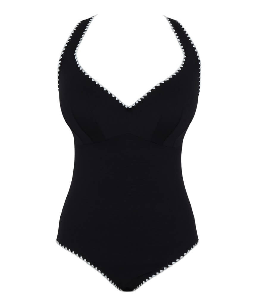 Panache Swimwear Aurora Lara Plunge One Piece Swimsuit - Aurora Black/White