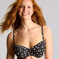 Panache Swimwear Florence Balcony Underwired Bikini Top- Polka Dot Print