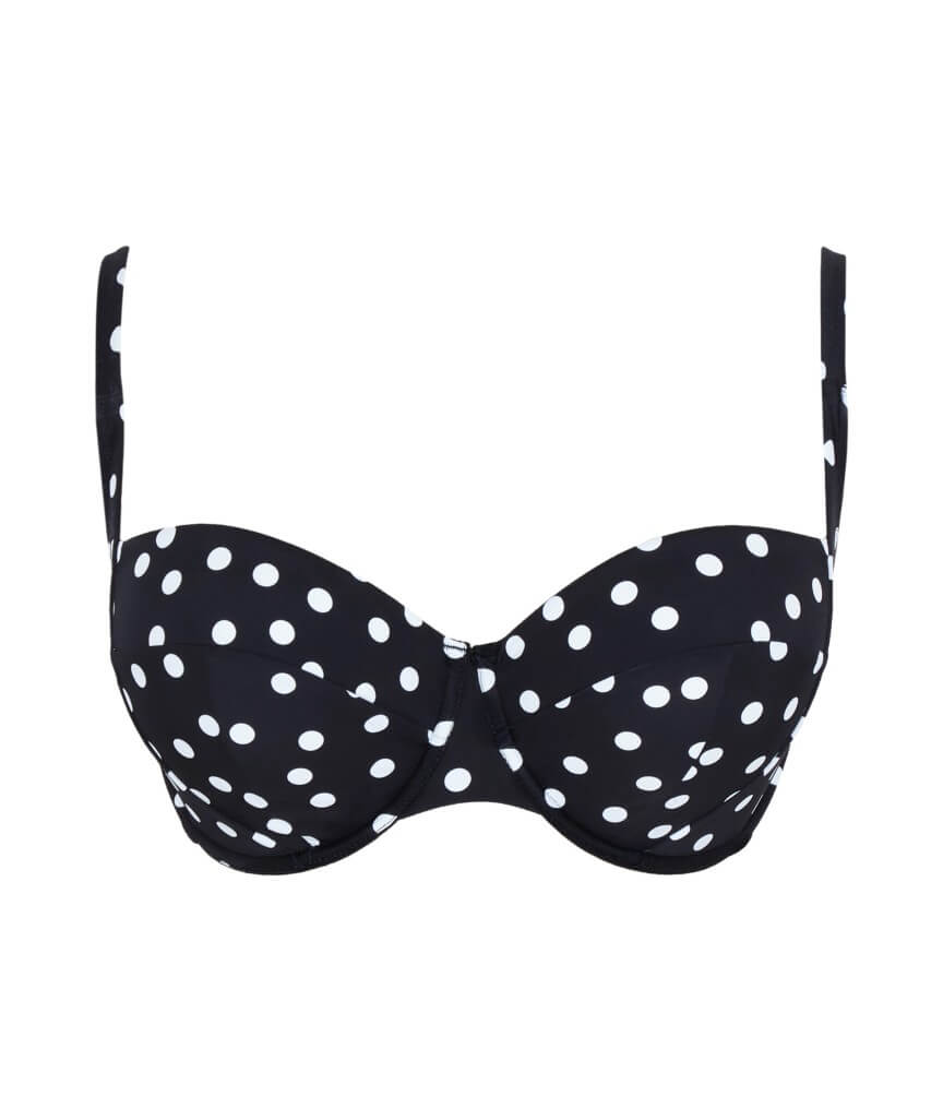 Panache Swimwear Florence Balcony Underwired Bikini Top- Polka Dot Print