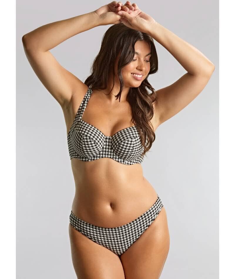 Panache Swimwear Gingham Classic Brief - Black Gingham Swim 