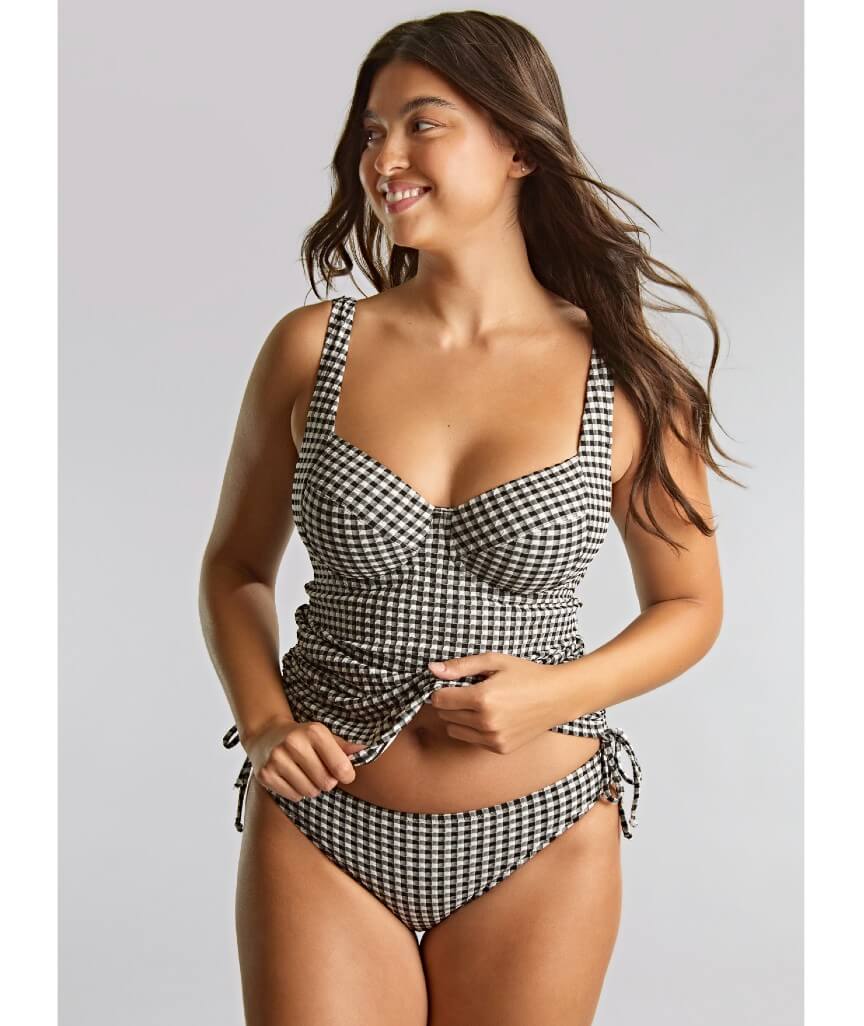 Panache Swimwear Gingham Iris Balconnet Underwired Tankini - Black Gingham