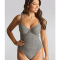 Panache Swimwear Gingham Paloma Balconnet Underwire One Piece Swimsuit - Black Gingham