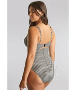 Panache Swimwear Gingham Paloma Balconnet Underwire One Piece Swimsuit - Black Gingham Swim 