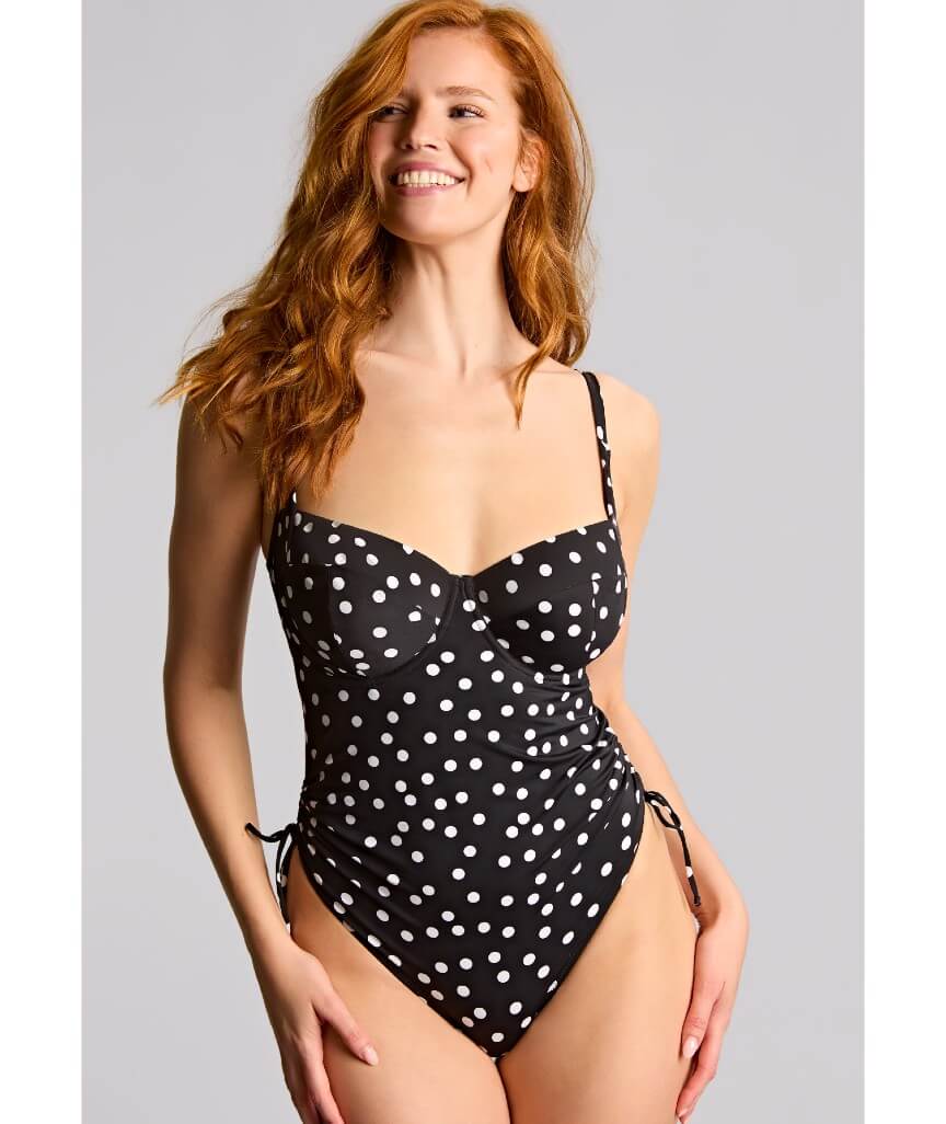 Panache Swimwear Isabella Polka Dot Balcony One Piece Swimsuit - Polka Dot Print