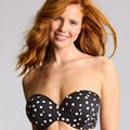 Panache Swimwear Scarlett - Bandeau Underwired Bikini Top- Polka Dot Print