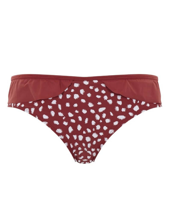 Panache Swimwear Mila Frill Pant Brick Red Curvy