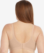 Leading Lady The Camille Wireless Soft-Cup Cotton Bra with Lace - Sand